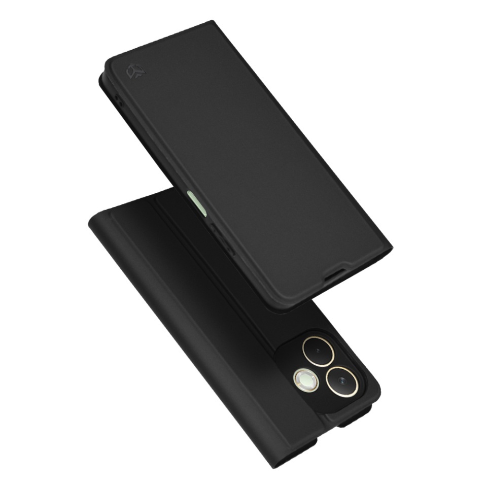 Husa pentru Oppo A5 Pro 5G / A5 Pro 4G, SKYDDAR INNOVATION, Magskin Book, tip Carte cu Portofel Interior, Negru, set cu sticker