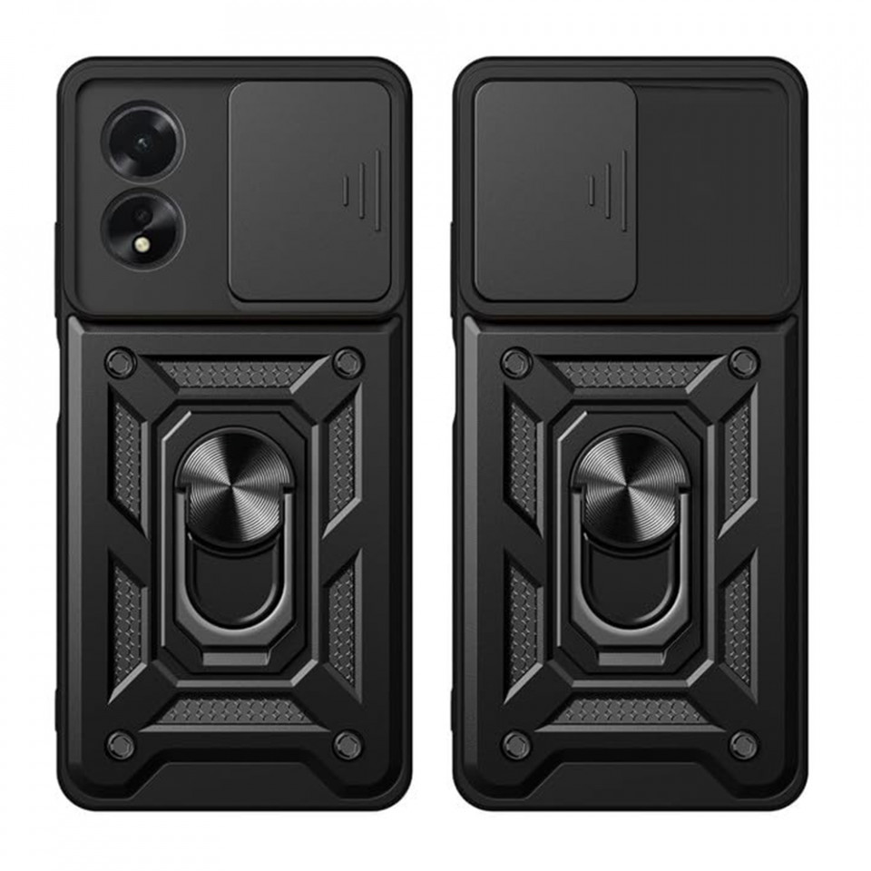 Husa pentru Oppo A58 4G cu inel magnetic, Skyddar CamShield - Negru - 2 | YEO