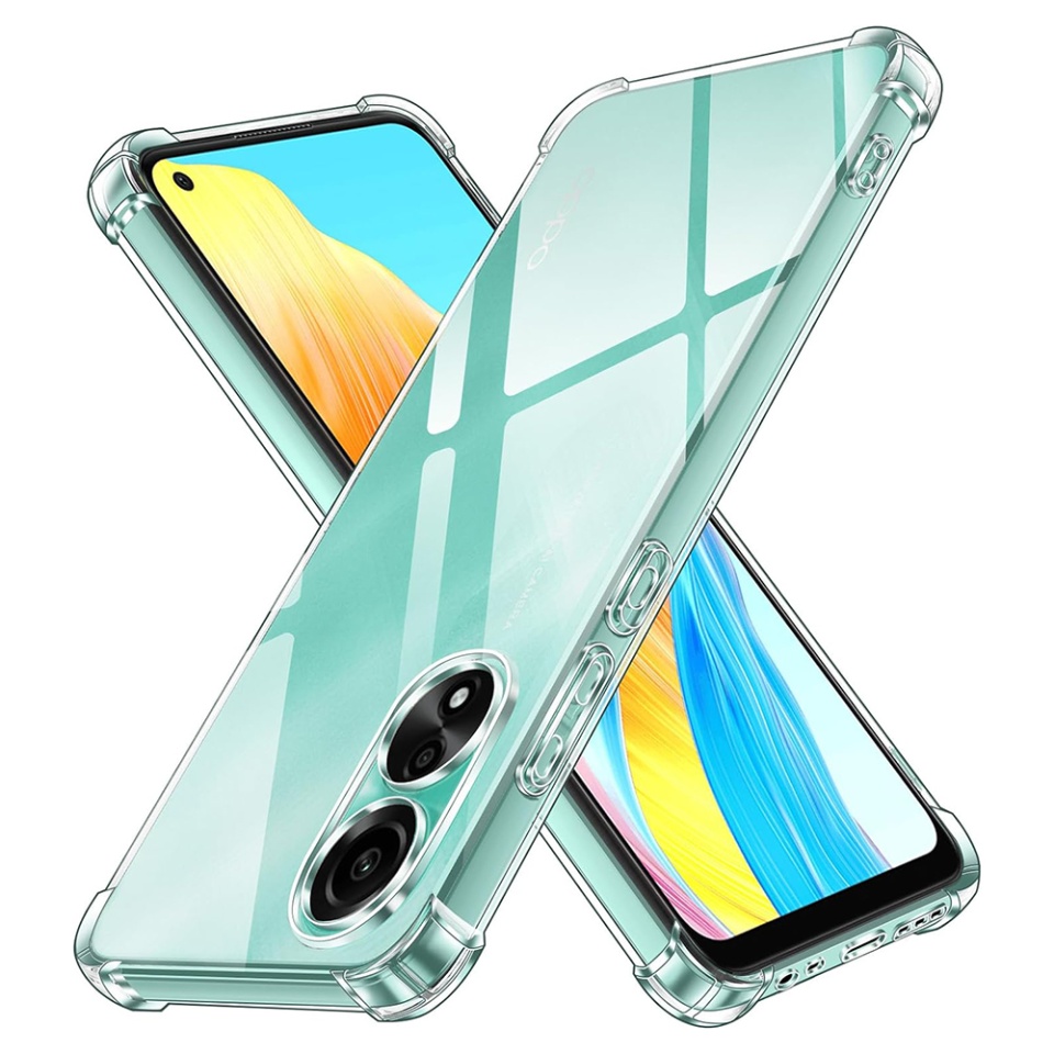 Husa pentru Oppo A78 4G , SKYDDAR INNOVATION, Shockproof Clear din Silicon Slim, Transparenta, set cu sticker