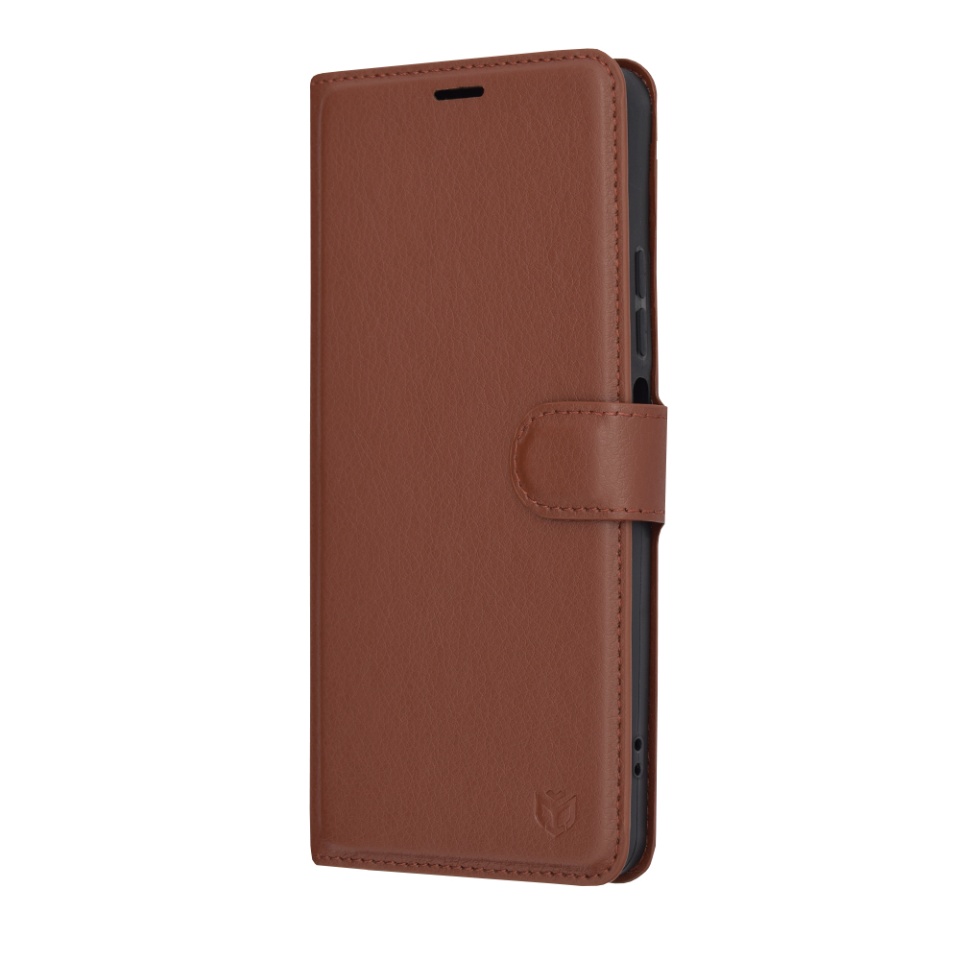 Husa pentru Oppo A79 5G / OnePlus Nord N30 SE, SKYDDAR INNOVATION, Leather Folio tip Carte, cu Portofel Interior, Finisaje Premium, set cu sticker, Maro - 3 | YEO