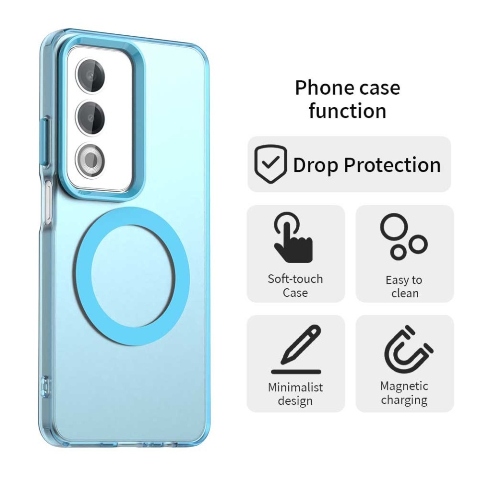 Husa pentru Oppo A80 5G, SKYDDAR INOVATION, CandyCase, Magsafe, set cu sticker, Albastru - 1 | YEO