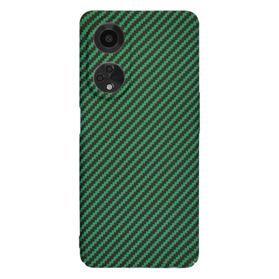Husa pentru Oppo A98 5G, Finisaj Premium cu Textura de Carbon, Design Elegant, SKDR CarbonFlex - Verde - 2 | YEO