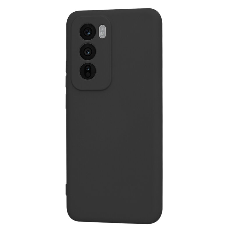Husa pentru Oppo Reno12 din Silicon Catifelat, Protectie Premium, Skyddar SoftElegance - Negru - 2 | YEO