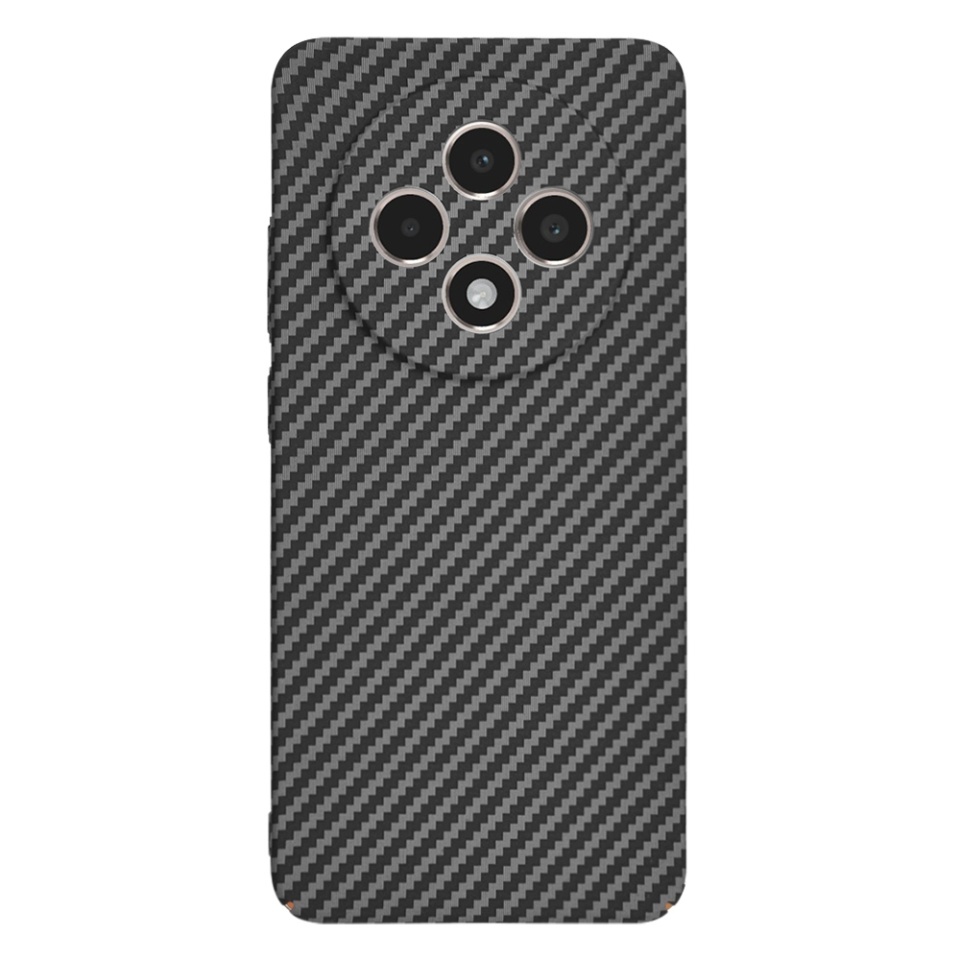Husa pentru Oppo Reno12 F 5G / Reno12 FS 5G / Reno12 F 4G / Reno12 FS 4G, SKYDDAR INNOVATION, textura carbon, Carbonite FiberShell, set cu sticker, Negru, - 2 | YEO