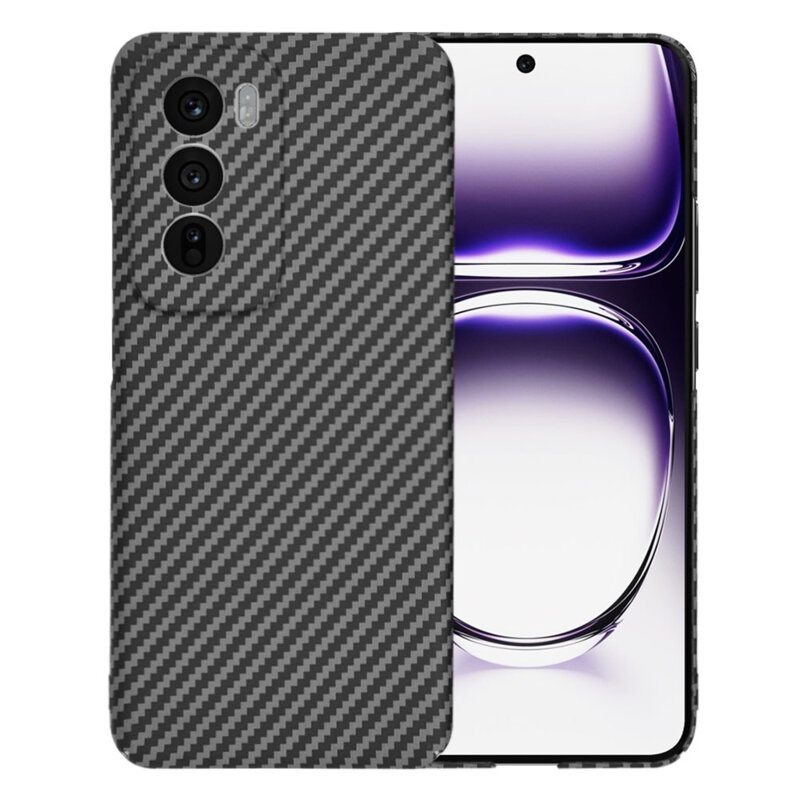 Husa pentru Oppo Reno12, Finisaj Premium cu Textura de Carbon, Design Elegant, SKDR CarbonFlex - Negru