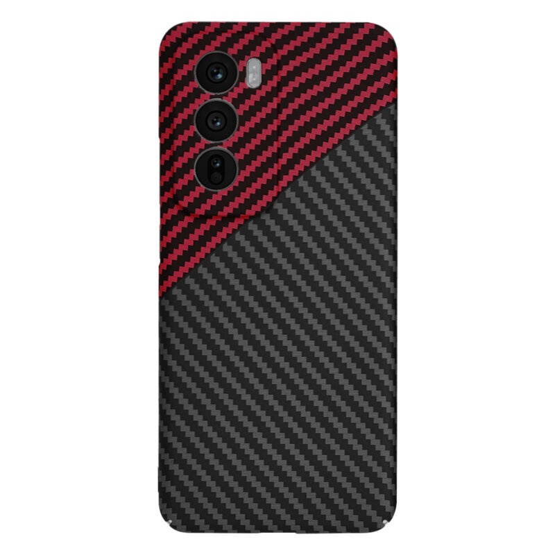 Husa pentru Oppo Reno12, Finisaj Premium cu Textura de Carbon, Design Elegant, SKDR CarbonFlex - Rosu inchis - 2 | YEO