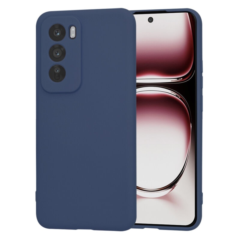 Husa pentru Oppo Reno12 Pro din Silicon Catifelat, Protectie Premium, Skyddar SoftElegance - Bleumarin