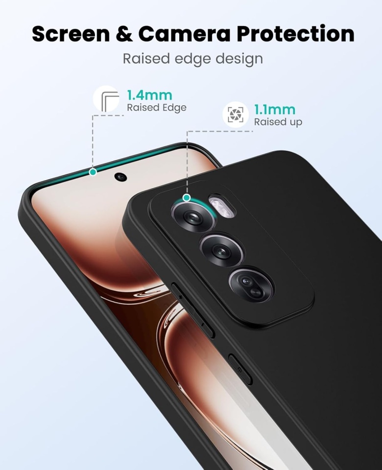 Husa pentru Oppo Reno12 Pro din Silicon Catifelat, Protectie Premium, Skyddar SoftElegance - Negru - 1 | YEO