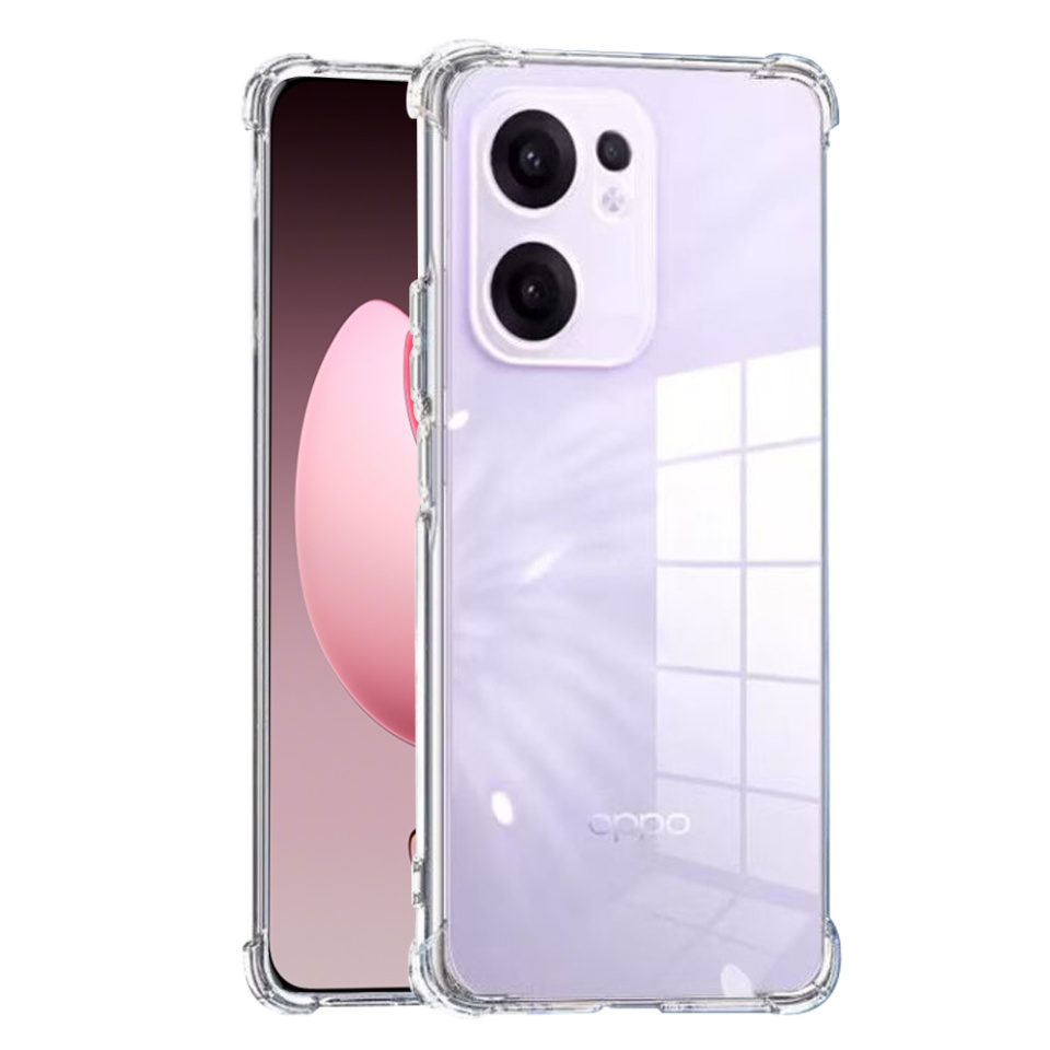 Husa pentru Oppo Reno13 F 4G / Reno13 F 5G , SKYDDAR INNOVATION, Shockproof Clear din Silicon Slim, Transparenta, set cu sticker