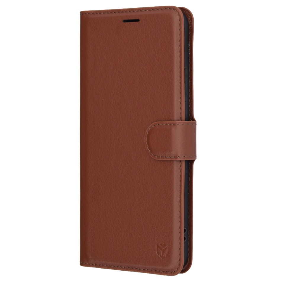 Husa pentru Oppo Reno13 Pro, SKYDDAR INNOVATION, Leather Wallet, tip Carte cu Portofel Interior, Finisaje Premium, set cu sticker, Maro - 3 | YEO