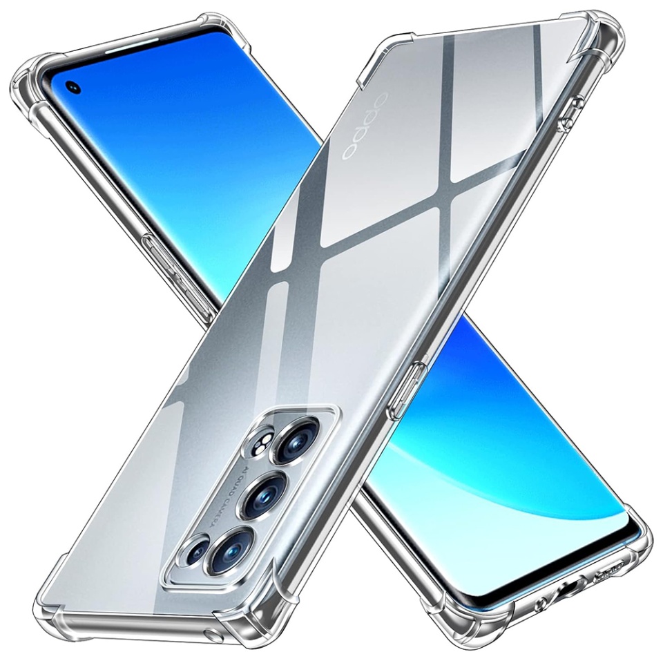 Husa pentru Oppo Reno6 Pro 5G (Snapdragon) , SKYDDAR INNOVATION, Shockproof Clear din Silicon Slim, Transparenta, set cu sticker