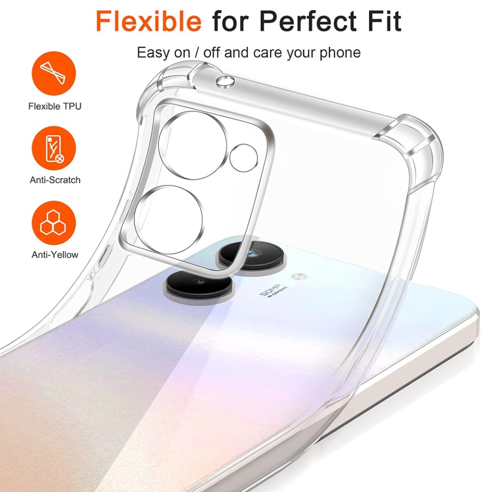 Husa pentru Realme 10 4G , SKYDDAR INNOVATION, Shockproof Clear din Silicon Slim, Transparenta, set cu sticker - 2 | YEO