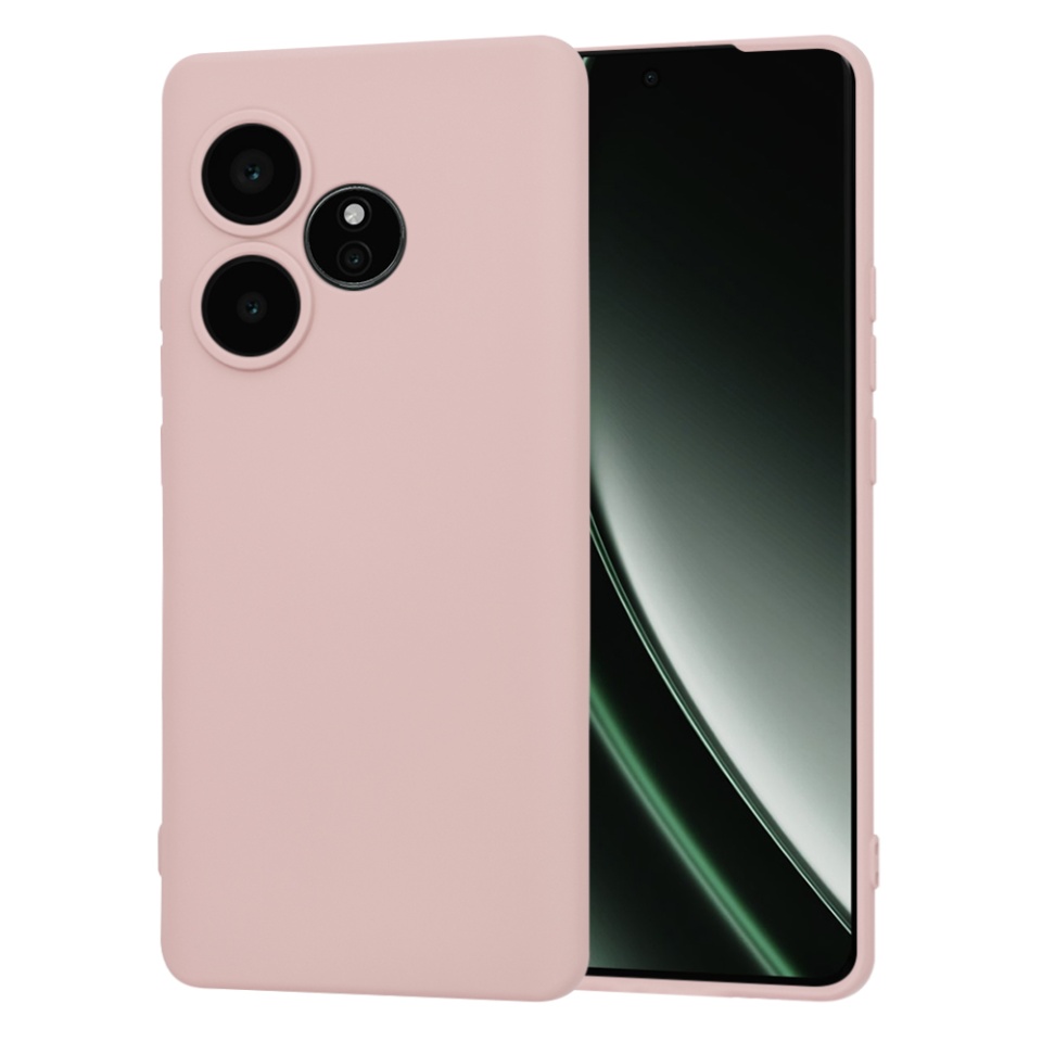 Husa pentru Realme GT 6 / GT 6T din Silicon Catifelat, Protectie Premium, Skyddar SoftElegance - Roz pudra