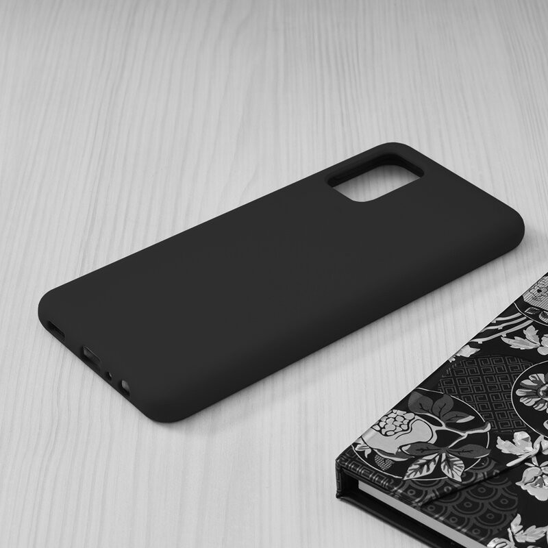 Husa pentru Samsung Galaxy A03S din Silicon Catifelat, Protectie Premium, Skyddar SoftElegance - Negru - 3 | YEO