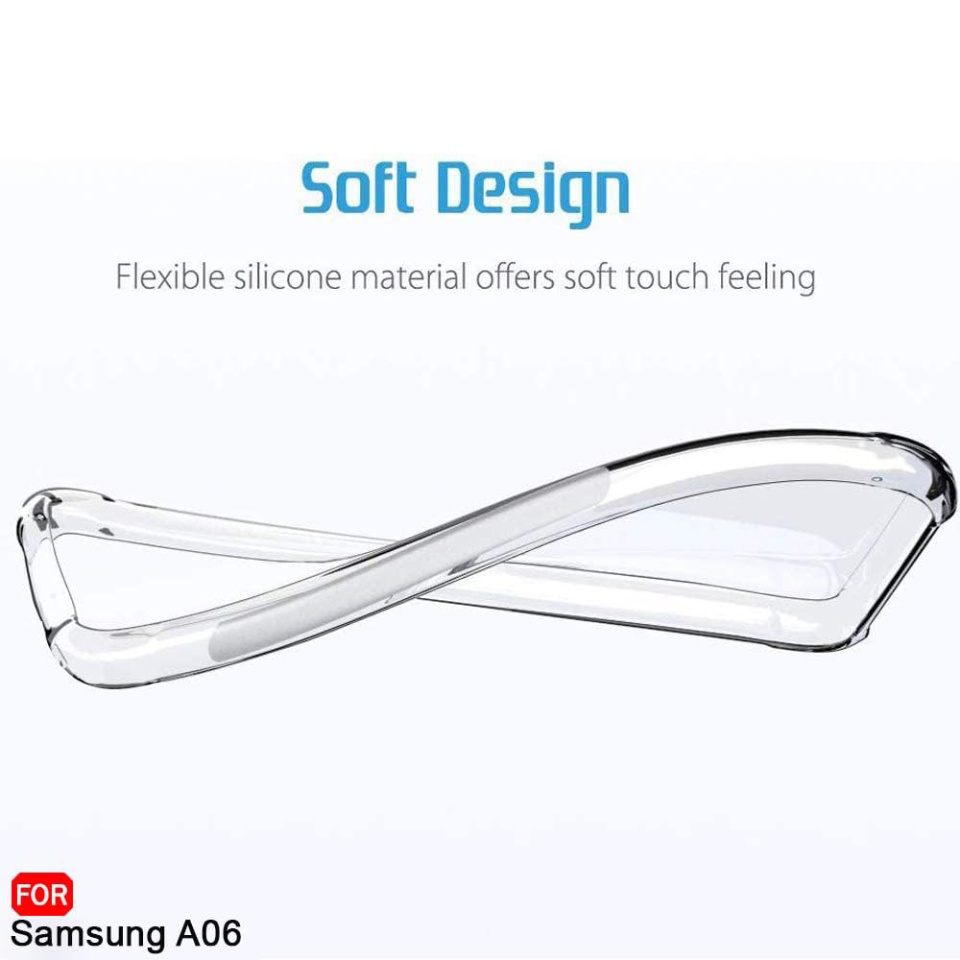 Husa pentru Samsung Galaxy A06 , SKYDDAR INNOVATION, Shockproof Clear din Silicon Slim, Transparenta, set cu sticker - 2 | YEO