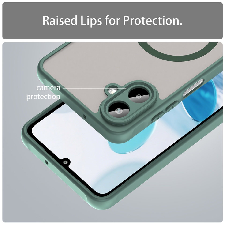 Husa pentru Samsung Galaxy A07 4G, SKYDDAR INNOVATION, HaloFrost MagSafe II, Antisoc, set cu sticker, Verde - 3 | YEO
