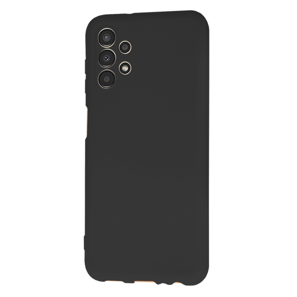 Husa pentru Samsung Galaxy A13 4G, SKYDDAR INNOVATION, din Silicon Catifelat, SoftElegance, set cu sticker, Negru - 2 | YEO