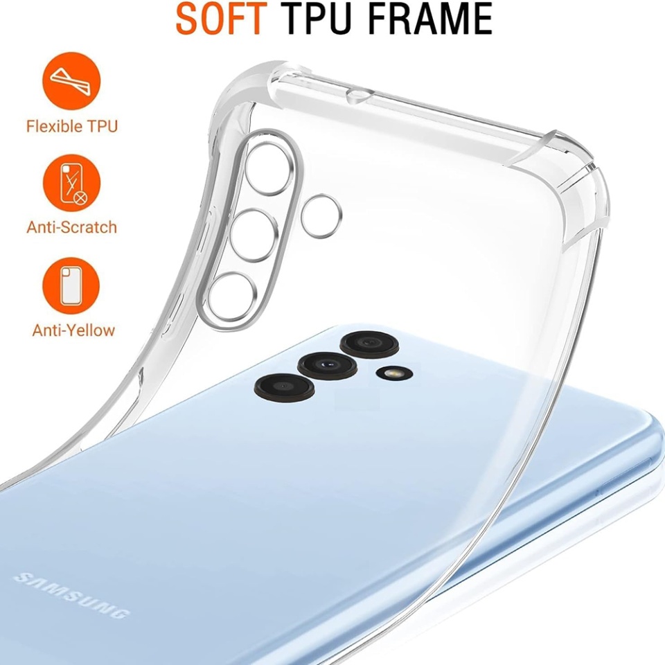 Husa pentru Samsung Galaxy A13 5G / Galaxy A04S , SKYDDAR INNOVATION, Shockproof Clear din Silicon Slim, Transparenta, set cu sticker - 1 | YEO
