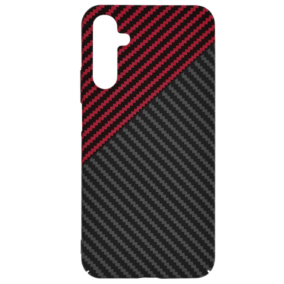 Husa pentru Samsung Galaxy A14 5G / Galaxy A14 4G, Finisaj Premium cu Textura de Carbon, Design Elegant, SKDR CarbonFlex - Rosu inchis - 3 | YEO