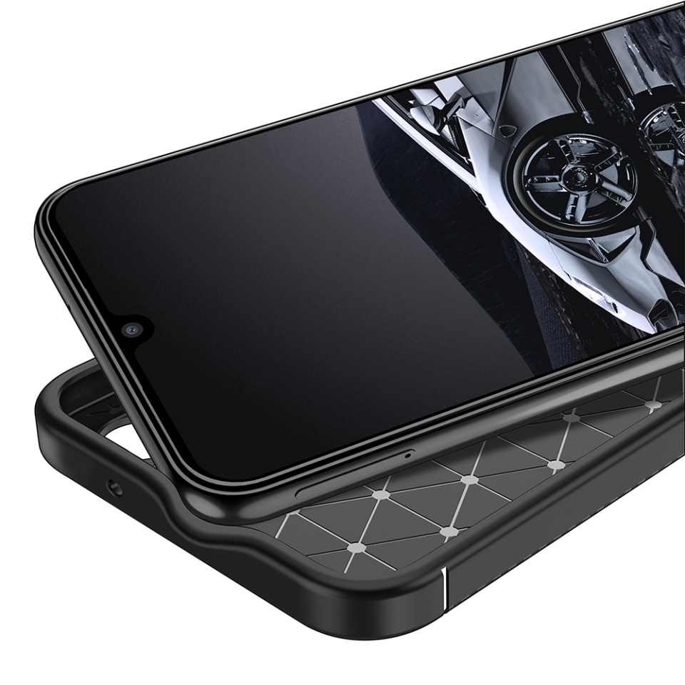 Husa pentru Samsung Galaxy A14 5G / Galaxy A14 4G, SKYDDAR INNOVATION, CarbonFiber, Antisoc, Negru, set cu sticker - 2 | YEO