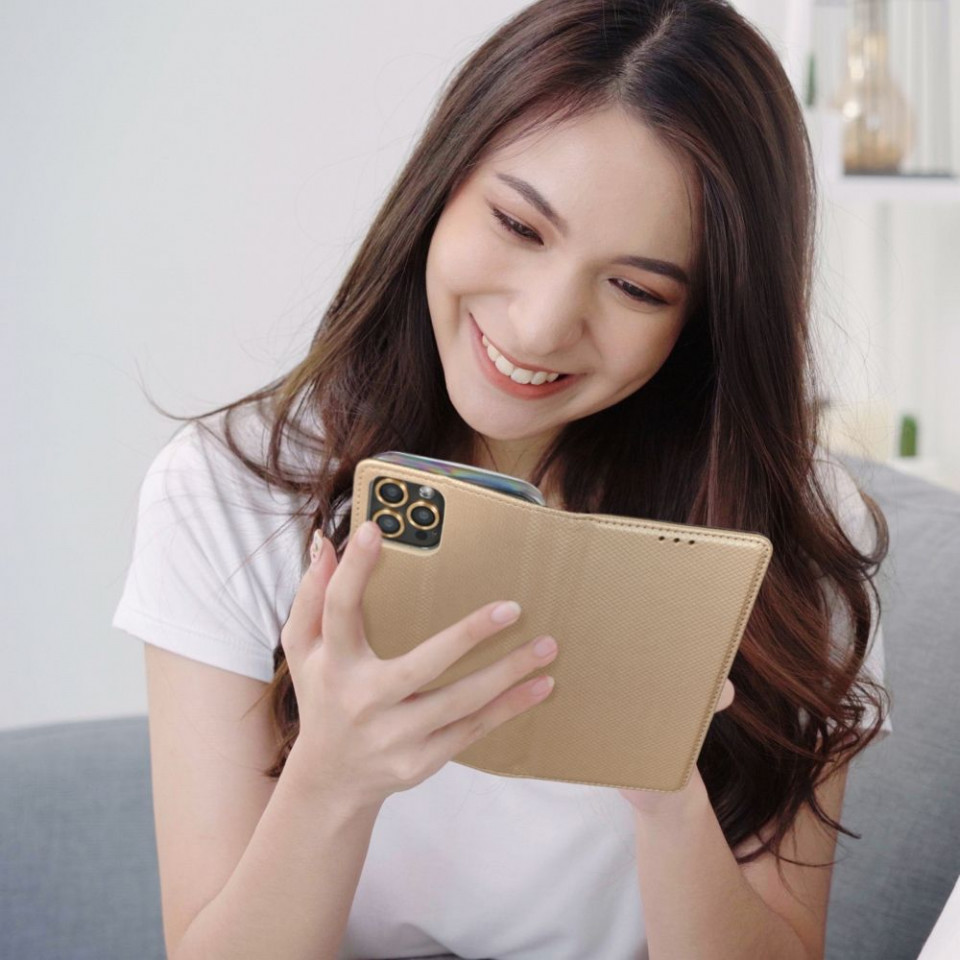 Husa pentru Samsung Galaxy A14 5G tip carte, Skyddar Smart - Auriu - 1 | YEO