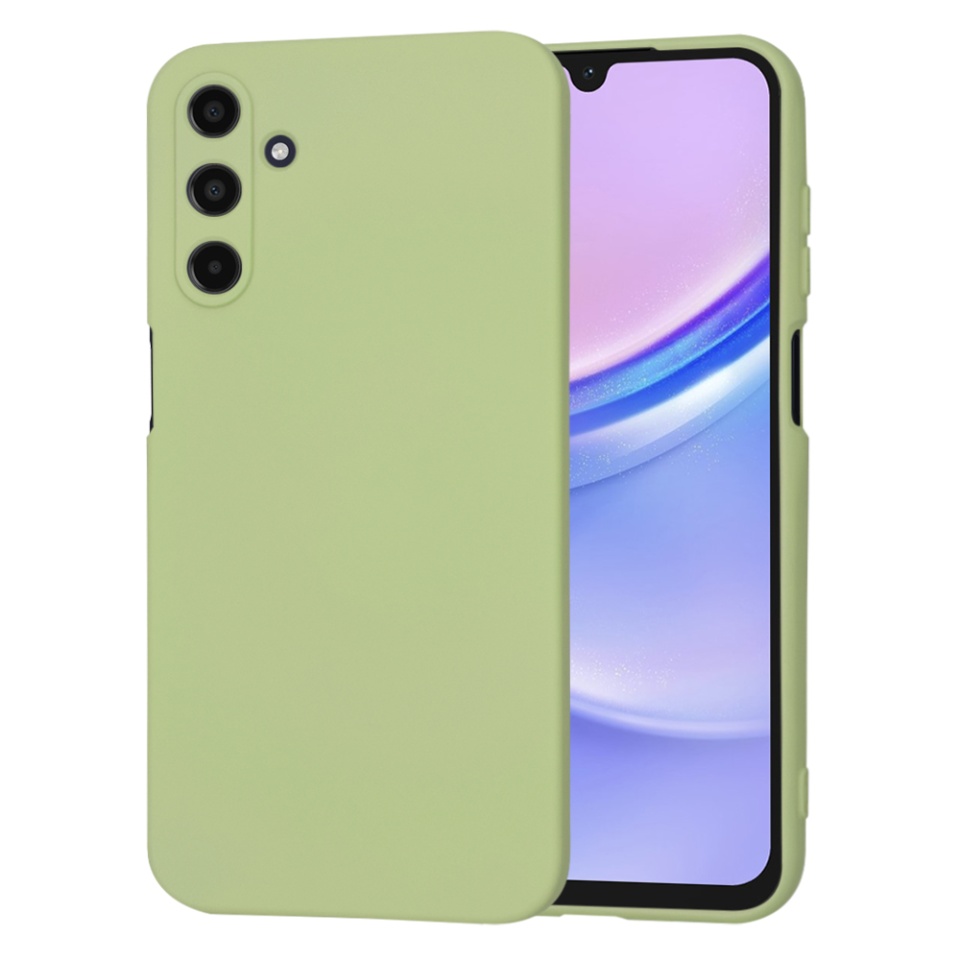 Husa pentru Samsung Galaxy A15 4G / Galaxy A15 5G, SKYDDAR INNOVATION, din Silicon Catifelat, SoftElegance , Verde, set cu sticker