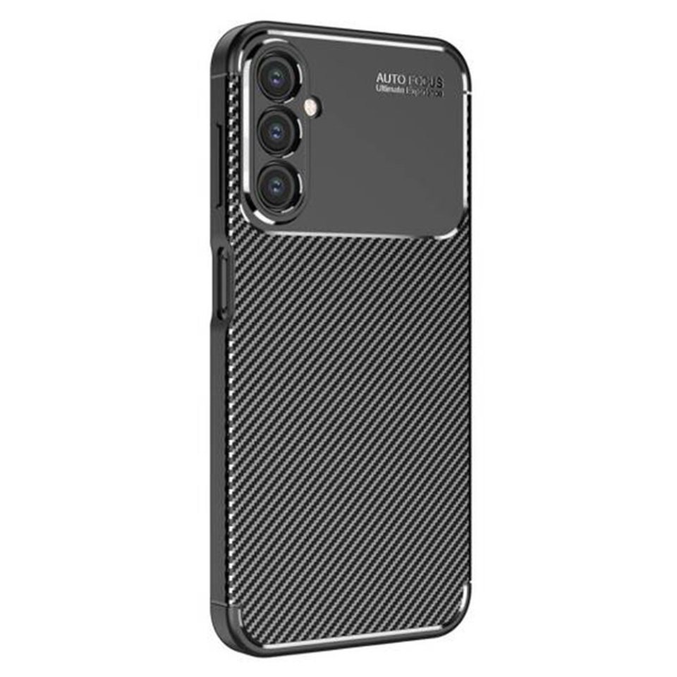 Husa pentru Samsung Galaxy A15 4G / Galaxy A15 5G, SKYDDAR INNOVATION, CarbonFiber, Antisoc, Negru, set cu sticker - 2 | YEO
