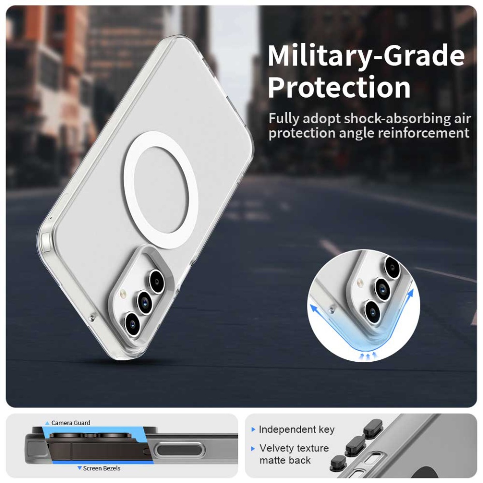 Husa pentru Samsung Galaxy A15 4G / Galaxy A15 5G, SKYDDAR INOVATION, CandyCase, Magsafe, set cu sticker, Alb - 2 | YEO