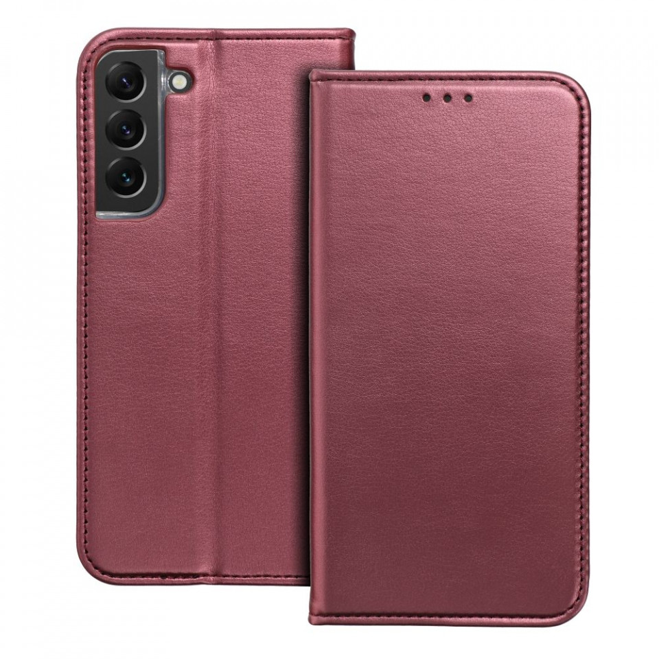 Husa pentru Samsung Galaxy A15 tip carte, Skyddar Smart Magnet - Burgundy - 2 | YEO