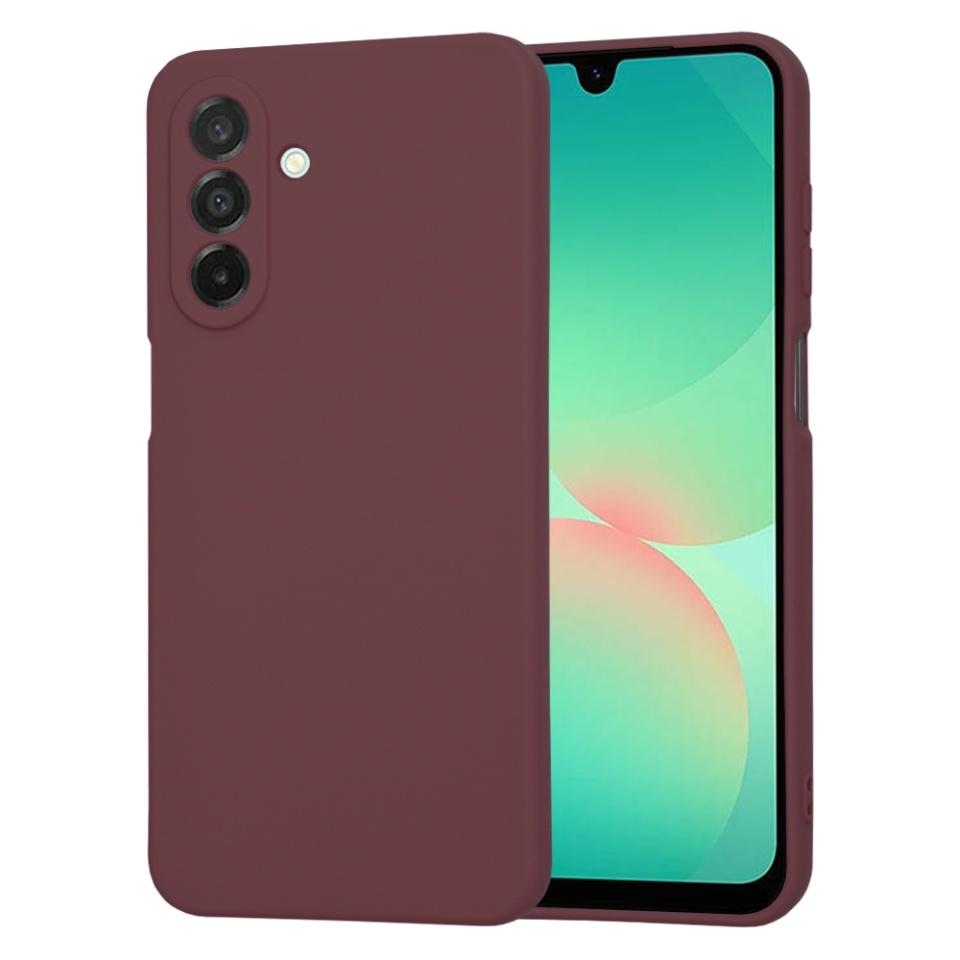 Husa pentru Samsung Galaxy A26 5G, SKYDDAR INNOVATION, din Silicon Catifelat, SoftElegance, set cu sticker, Bordo