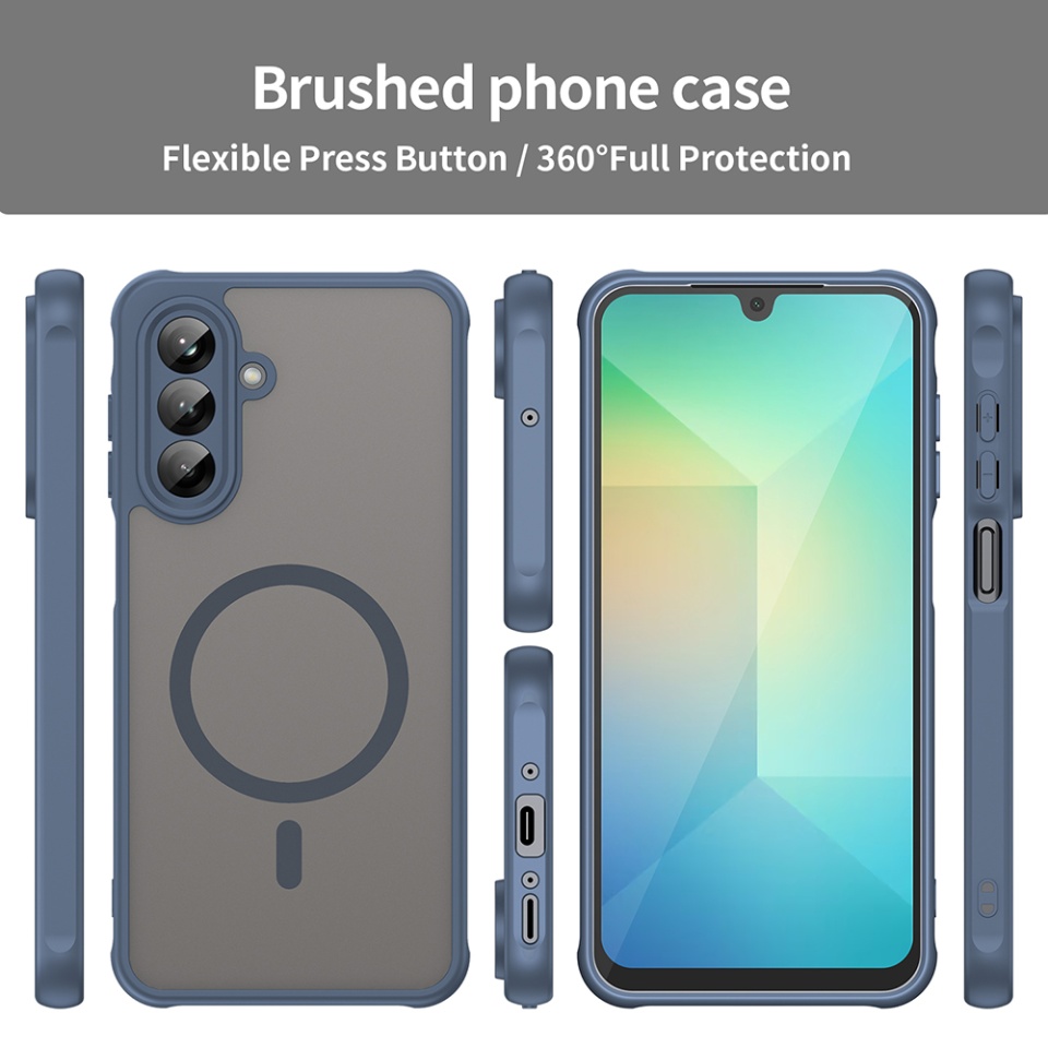 Husa pentru Samsung Galaxy A26 5G, SKYDDAR INNOVATION, HaloFrost MagSafe II, Antisoc, set cu sticker, Bleumarin - 2 | YEO