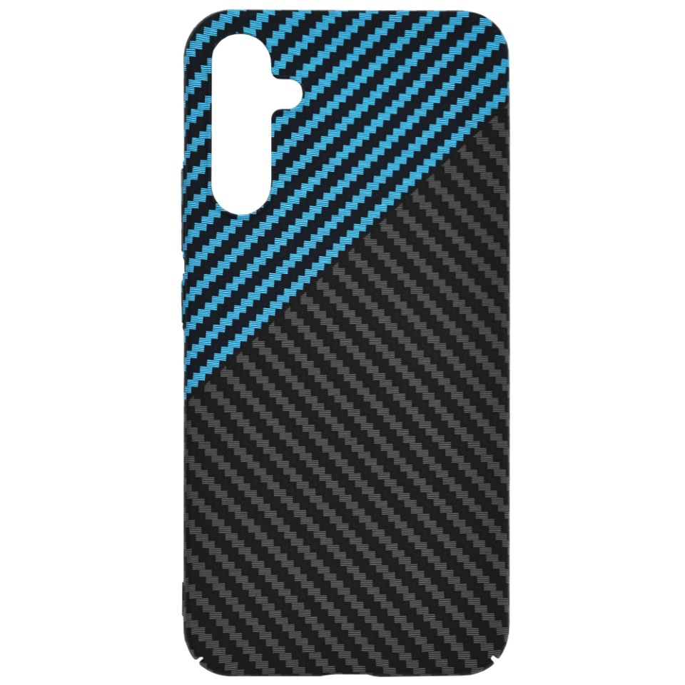 Husa pentru Samsung Galaxy A34 5G, Finisaj Premium cu Textura de Carbon, Design Elegant, SKDR CarbonFlex - Bleu - 3 | YEO