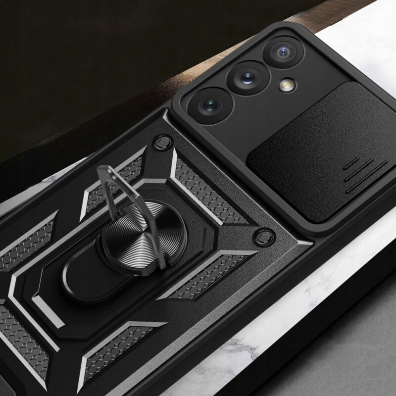 Husa pentru Samsung Galaxy A36 5G cu inel magnetic si protectie camera Skyddar CamShield - Negru - 3 | YEO