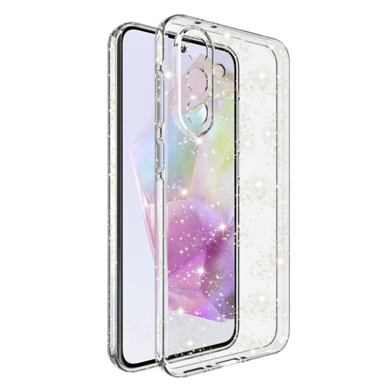 Husa pentru Samsung Galaxy A36 5G din Silicon TPU cu Sclipici, Design Elegant si Ultra Subtire, SKDR Shine - Transparenta