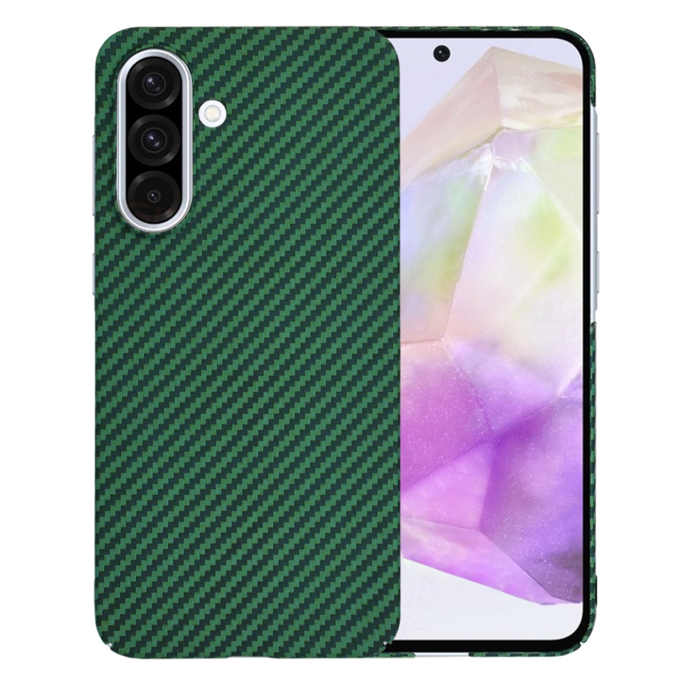 Husa pentru Samsung Galaxy A36 5G, Finisaj Premium cu Textura de Carbon, Design Elegant, SKDR CarbonFlex - Verde