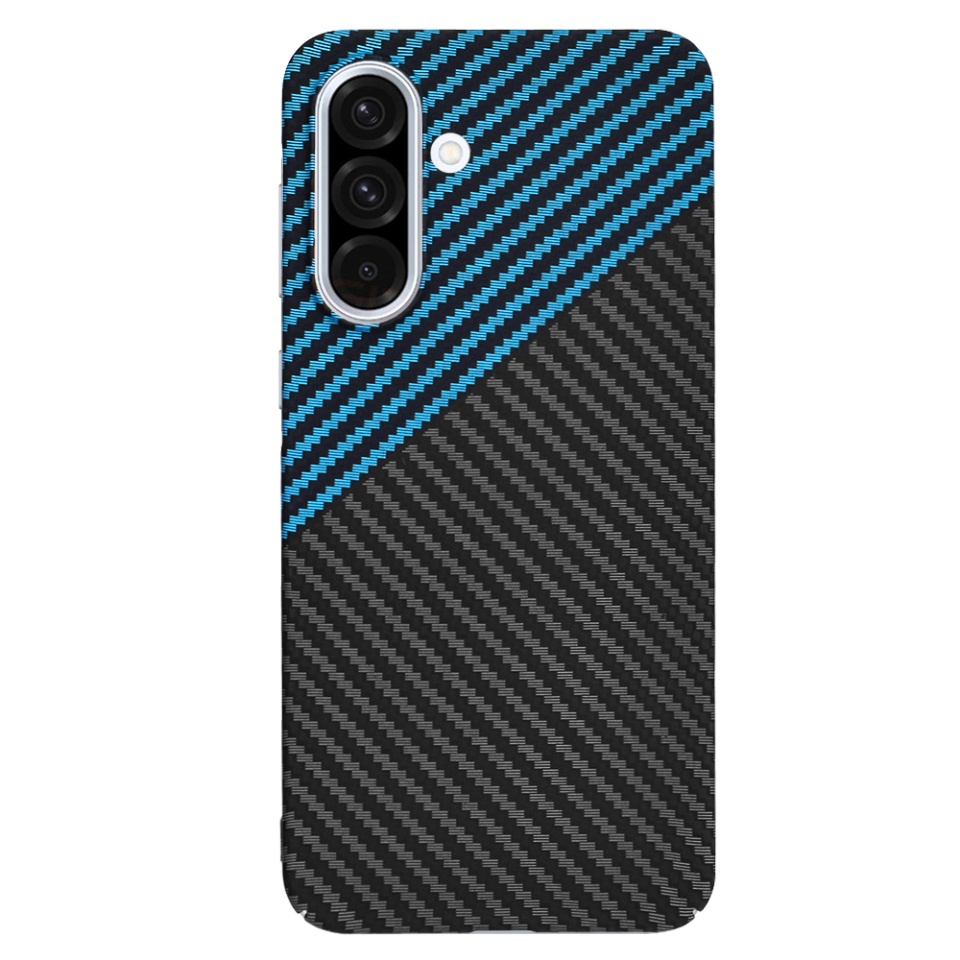 Husa pentru Samsung Galaxy A36 5G, Finisaj Premium cu Textura de Carbon, Design Elegant, SKDR CarbonFlex - Bleu - 2 | YEO