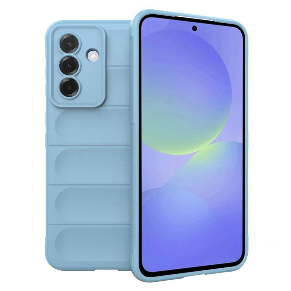 Husa pentru Samsung Galaxy A36 5G / Galaxy A56 5G, SKYDDAR INNOVATION, Vogue, din Silicon Mat, Bleu, set cu sticker