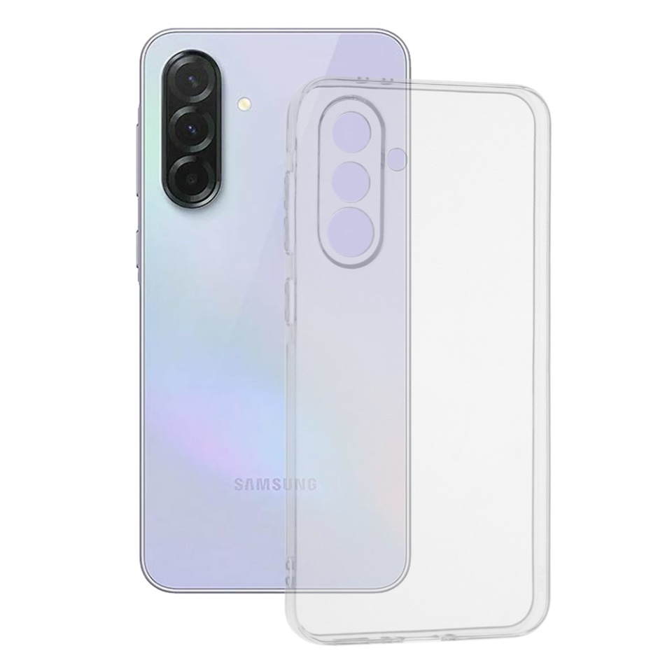 Husa pentru Samsung Galaxy A36 5G, SKYDDAR INNOVATION, ClearGuard, din silicon transparent, set cu sticker, Transparenta