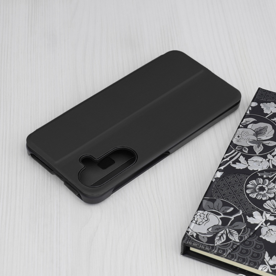 Husa pentru Samsung Galaxy A36 5G tip carte, Skyddar Eco View Leather - Negru - 1 | YEO