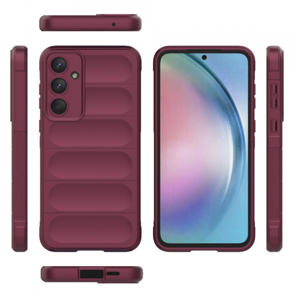 Husa pentru Samsung Galaxy A55 5G eleganta, din silicon mat, SKDR Vogue - Negru - 1 | YEO