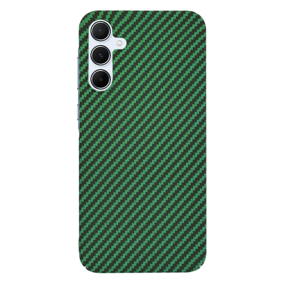 Husa pentru Samsung Galaxy A55 5G, SKYDDAR INNOVATION, Carbonite FiberShell, Verde, set cu sticker - 2 | YEO