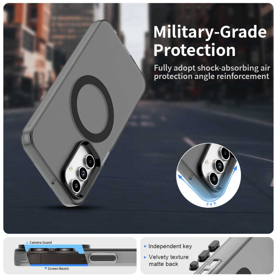 Husa pentru Samsung Galaxy A55 5G, SKYDDAR INOVATION, CandyCase, Magsafe, set cu sticker, Negru - 2 | YEO