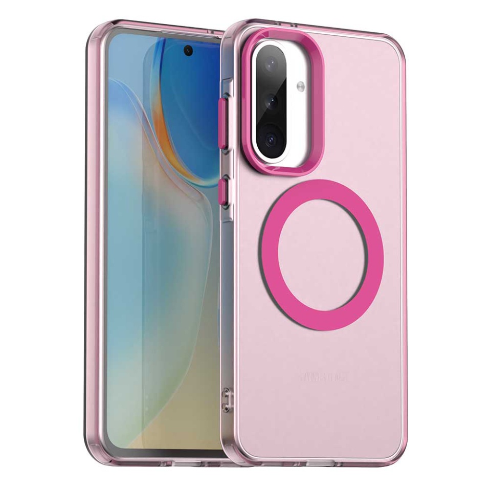Husa pentru Samsung Galaxy A56 5G, SKYDDAR INOVATION, CandyCase, Magsafe, set cu sticker, Roz