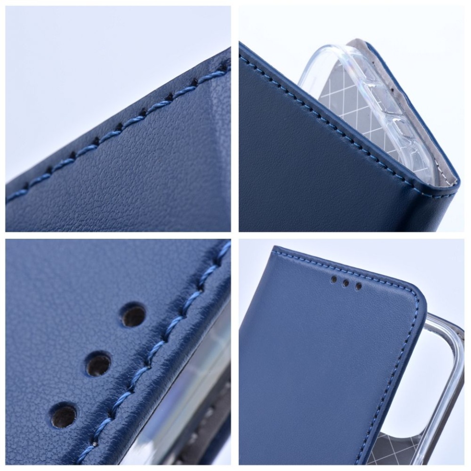 Husa pentru Samsung Galaxy A56 5G tip carte, SKYDDAR INNOVATION, cu Portofel Interior, Protectie la socuri, smart magneto, Albastru, set cu sticker - 2 | YEO