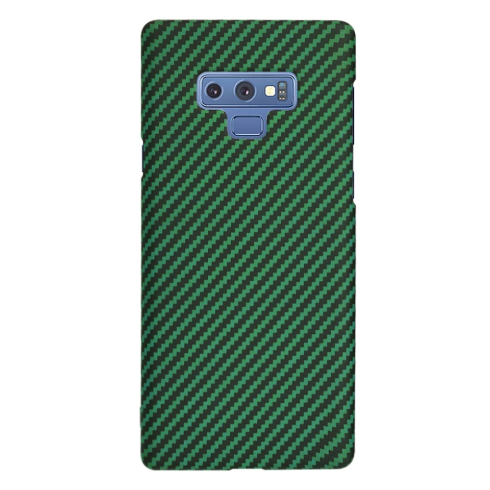 Husa pentru Samsung Galaxy Note 9, SKYDDAR INNOVATION, textura carbon, Carbonite FiberShell, set cu sticker, Verde, - 2 | YEO