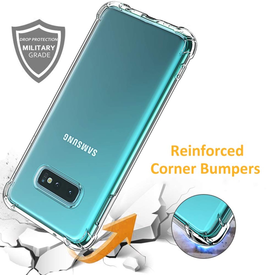 Husa pentru Samsung Galaxy S10e , SKYDDAR INNOVATION, Shockproof Clear din Silicon Slim, Transparenta, set cu sticker - 3 | YEO