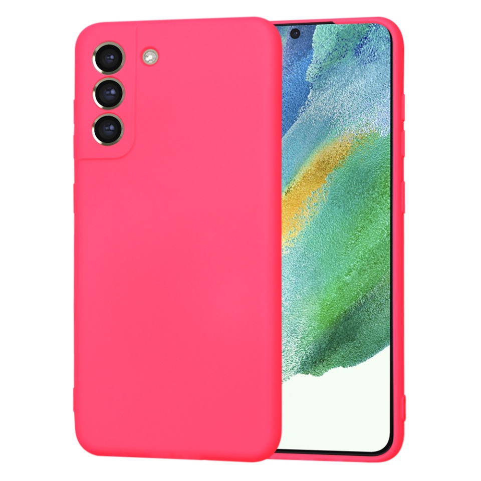Husa pentru Samsung Galaxy S21 FE 5G din Silicon Catifelat, Protectie Premium, Skyddar SoftElegance MagSafe - Fucsia