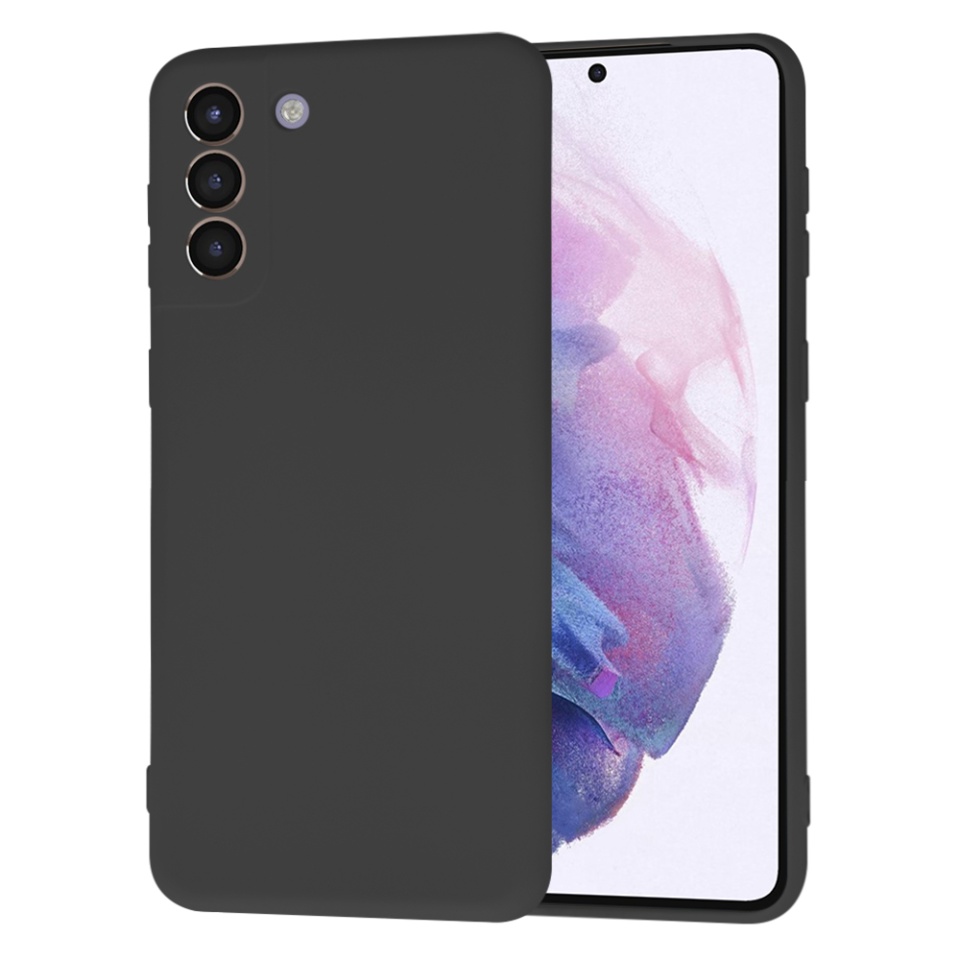 Husa pentru Samsung Galaxy S21 Plus 5G din Silicon Catifelat, Protectie Premium, Skyddar SoftElegance - Negru