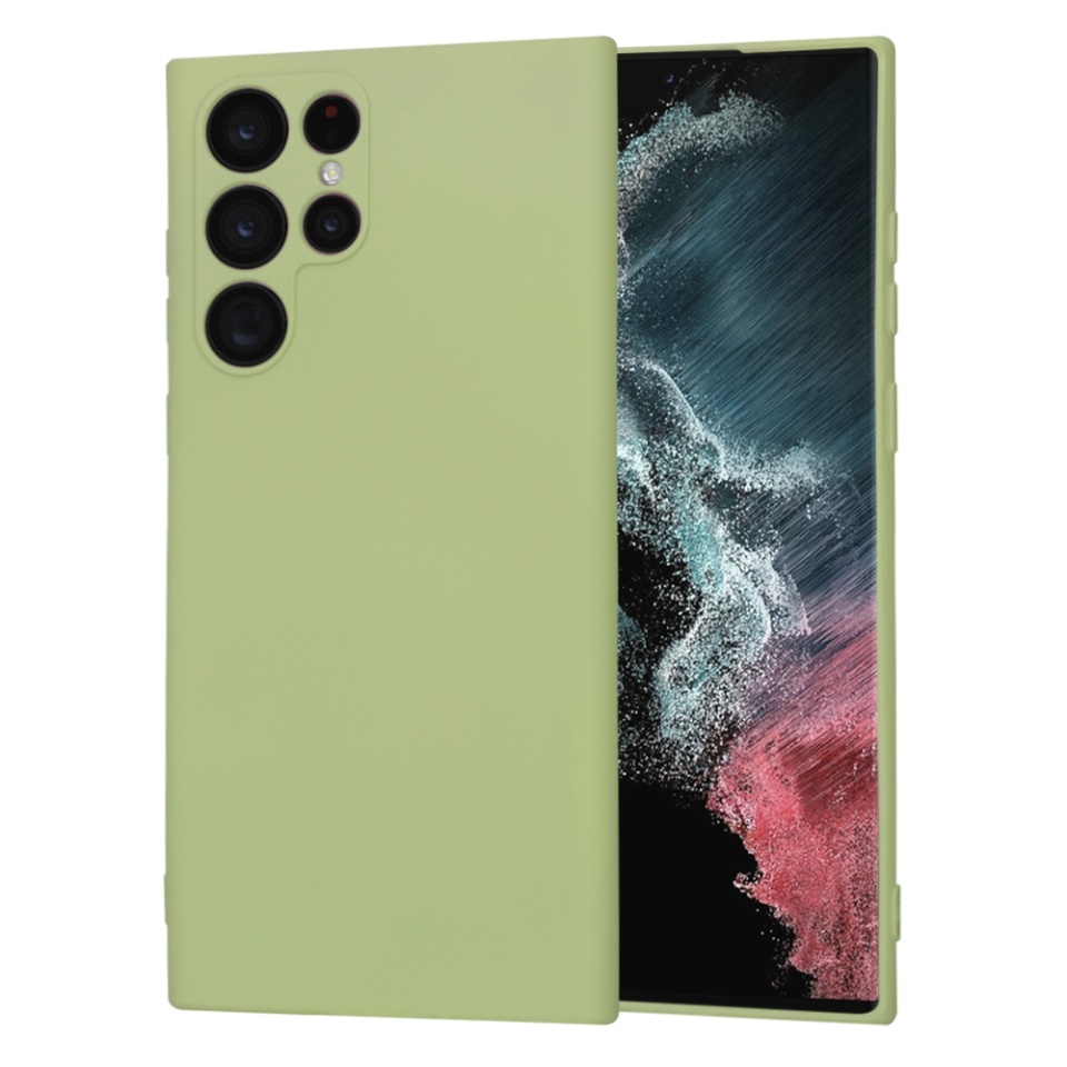 Husa pentru Samsung Galaxy S22 Ultra 5G din Silicon Catifelat, Protectie Premium, Skyddar SoftElegance MagSafe - Verde