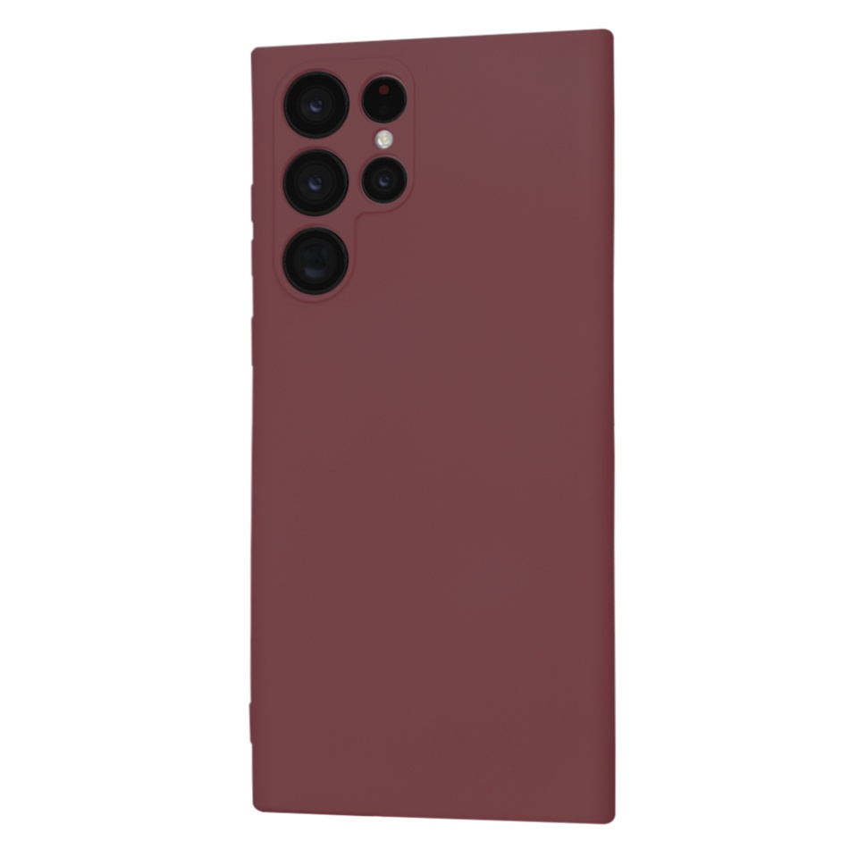 Husa pentru Samsung Galaxy S22 Ultra 5G din Silicon Catifelat, Protectie Premium, Skyddar SoftElegance MagSafe - Bordo - 2 | YEO